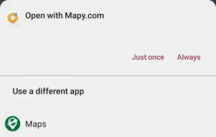 GeoShare offering to open in Mapy.com, CoMaps or OSMAnd+ instead
