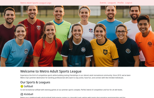 This is your league's customizable landing page, optimized for SEO to help new participants find you easily. It's the central hub for all league information.