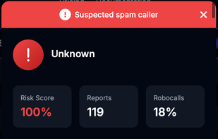 Spam phone number example