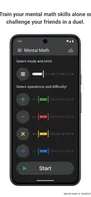 Train your mental math skills alone or challenge your friends in a duel.