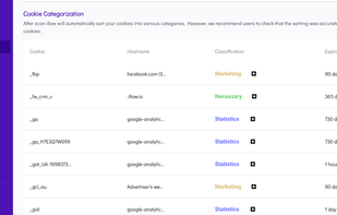 Automatic cookie categorization