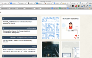 Chrome new tab page displaying a custom RSS feed