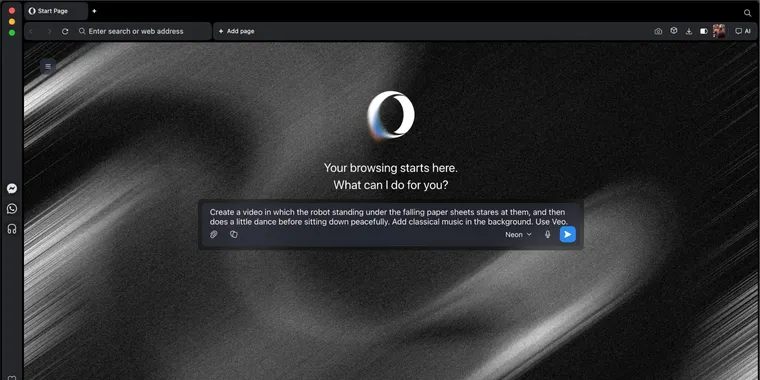 Opera Neon adds Google Veo 3.1 video generation  image