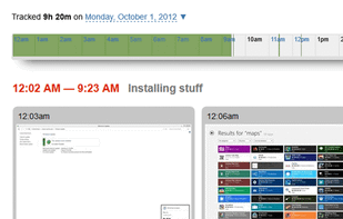 Both employee and manager can see the tracked time and screenshots on the "Screenshots" page. 