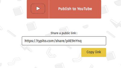 Upload to YouTube, download and take it home or share custom link with your friend