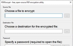 The main PDFEncrypt interface.  It's easy to use.