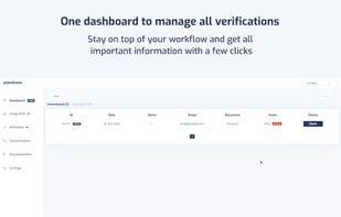 Manage all your verifications in one dashboard. Sign up for free to explore!