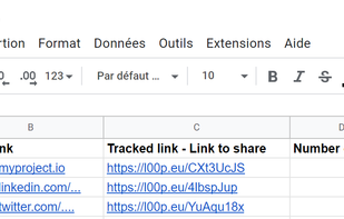 Google spreadsheet example