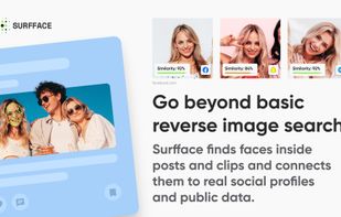 Surfface finds faces inside posts and clips and connects them to real social profiles and public data.