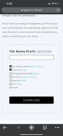 Screenshot showing various device profiles available.