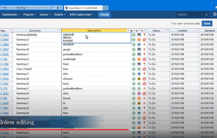 In-line editing and changes are reflected in real-time on Jira.