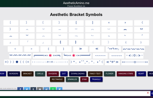aesthetic symbols website screenshot 2