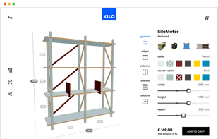 3D Furniture configurator with visual CPQ and e-commerce integration.