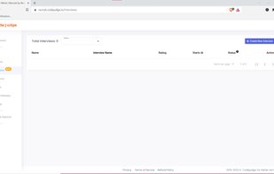 Interview creation page