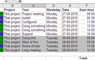 GtimeReport screenshot 1