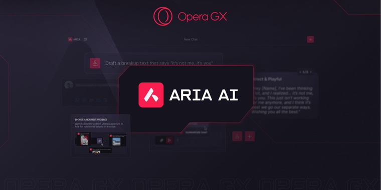 Opera GX Aria AI: updated Writing Mode and Aria in browser tabs image