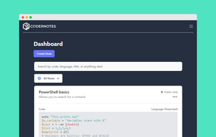 CoderNotes.io screenshot 1