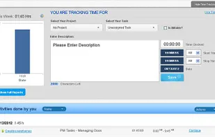 Web time tracking screen