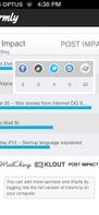 Mobile app showing the impact of recent blog posts