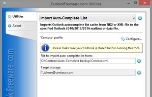 Import Auto-Complete List for Outlook screenshot 1