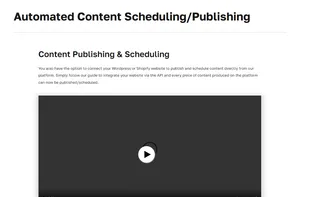You also have the option to connect your Wordpress or Shopify website to publish and schedule content directly from our platform. Simply follow our guide to integrate your website via the API and every piece of content produced on the platform can now be published/scheduled.
