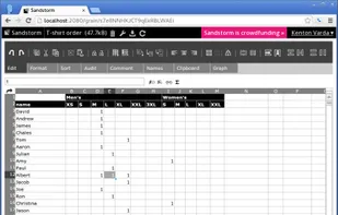Ethercalc running on Sandstorm