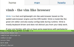 Vimb screenshot 1