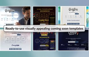 Visually appealing coming soon templates are provided which can be selected according to business needs