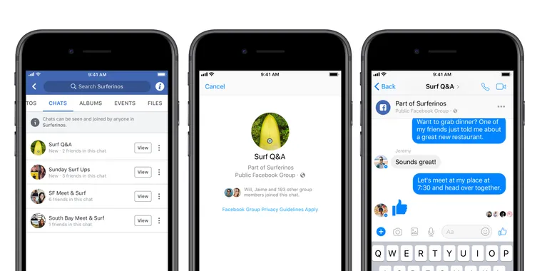 Facebook group live chats now support up to 250 members image
