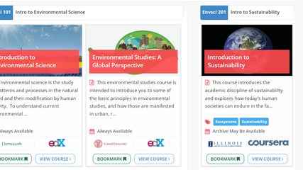 example of grouped courses under the same subject identifier