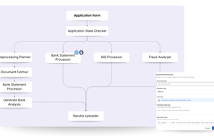 Design custom credit workflows by dragging and dropping AI-powered processors. Create validator or extractor processors with simple AI prompts, then arrange them to automate your entire credit process.