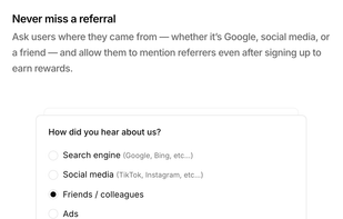 Ask users where they came from