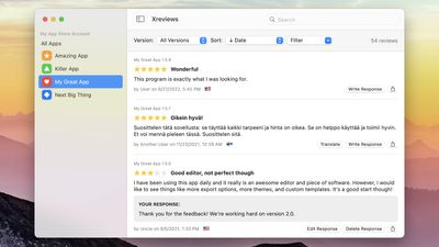 View all of your app reviews