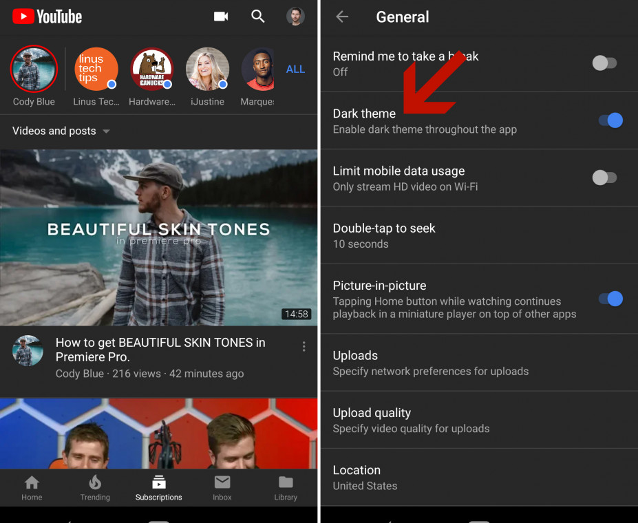 YouTube for Android is now receiving dark mode option | AlternativeTo