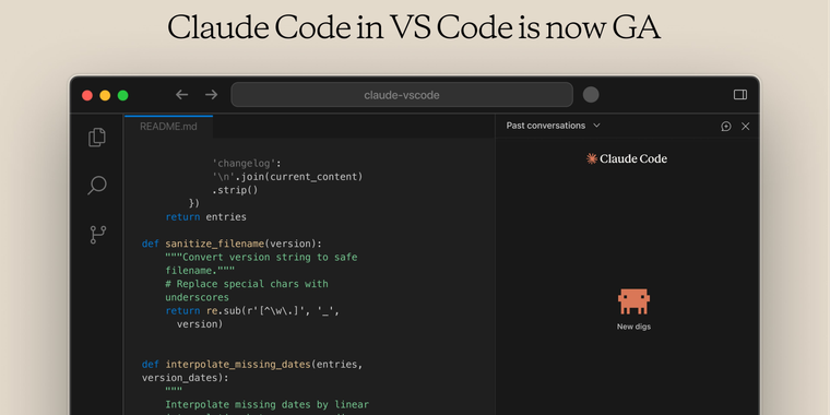 VS Code extension for Claude Code launches with CLI-like features image