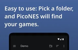 PicoNES screenshot which shows how easy it is to select a folder and start playing.