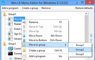Win+X Menu Editor screenshot 1