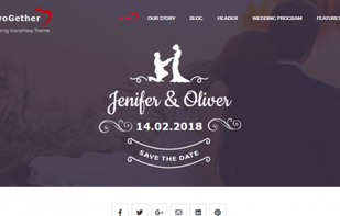 TwoGether Pro – Wedding WordPress Theme screenshot 1