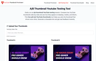 A/B Thumbnail Youtube Testing Tool