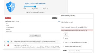 Sybu JavaScript Blocker screenshot 1
