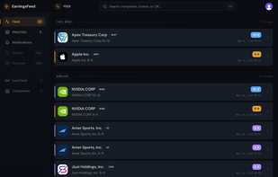 Earnings Feed Dashboard
