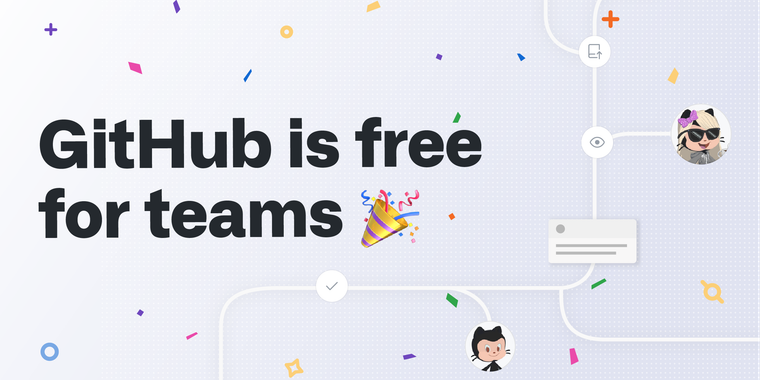 GitHub now offers free access for teams, reduced premium pricing image