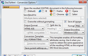 Conversion Options Dialog