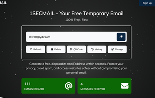 1 Sec Mail screenshot 1