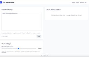Prompt Splitter Dashboard