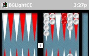 BGLightCE backgammon in progress