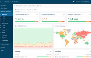 Real user monitoring dashboard
