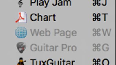 Associate tabs, jam tracks, pdf charts, notes (Word, Excel) to any video/audio track