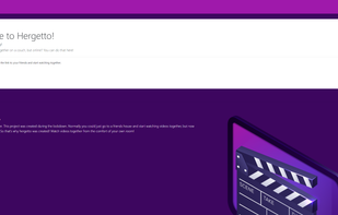 Screenshot of the landing page