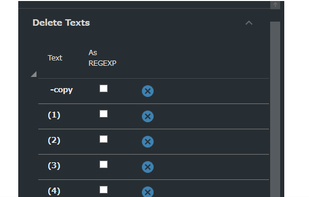 Unlimited number of Delete & Replace Patterns
